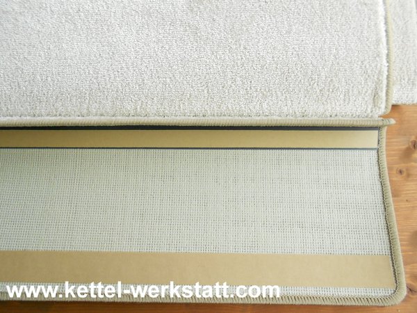 15er Set extra breite grosse Stufenmatten beige 65cm Hochflor Shaggy eckig